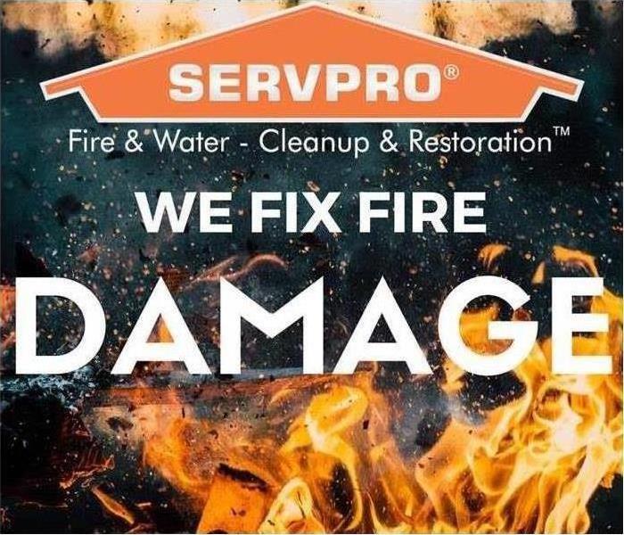 SERVPRO graphic. We fix fire damage.